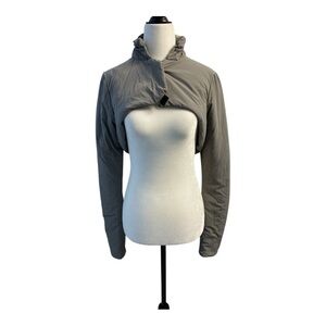 Johanna Parv Grey Cropped Puffer Jacket With Hood Size M